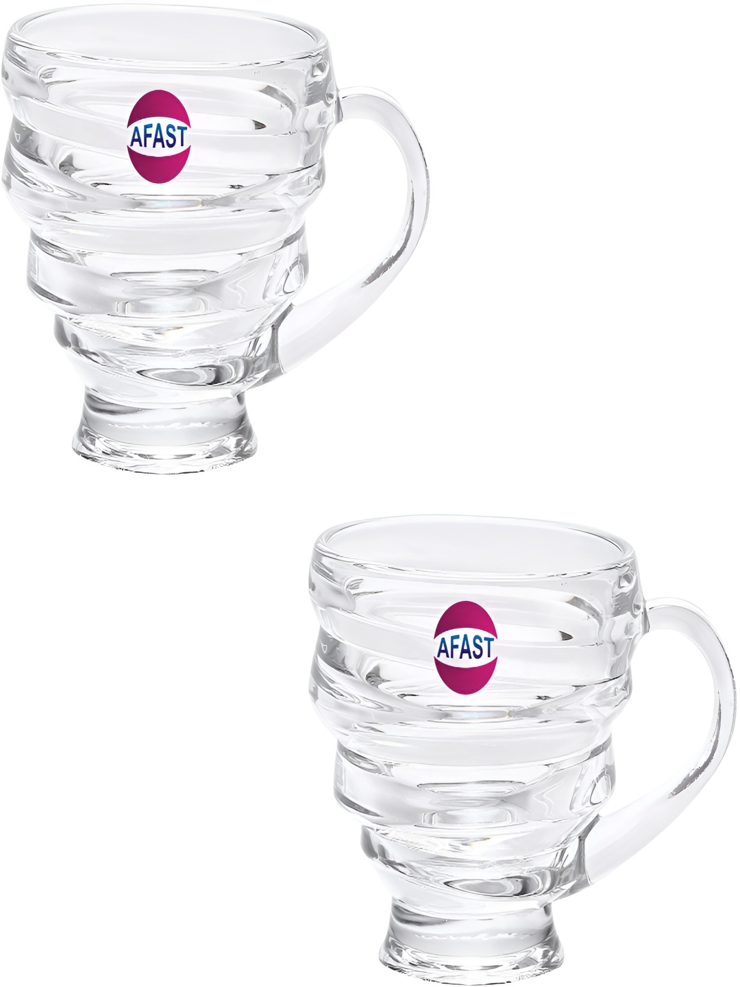 

Afast Transparent 2 Pcs Geometric Solid Glass Mugs 150ml