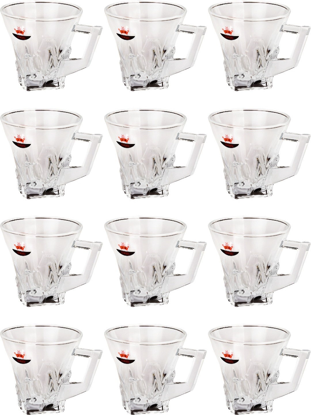 

Afast Transparent 12 Pieces Geometric Glass Transparent Cups 100 ml