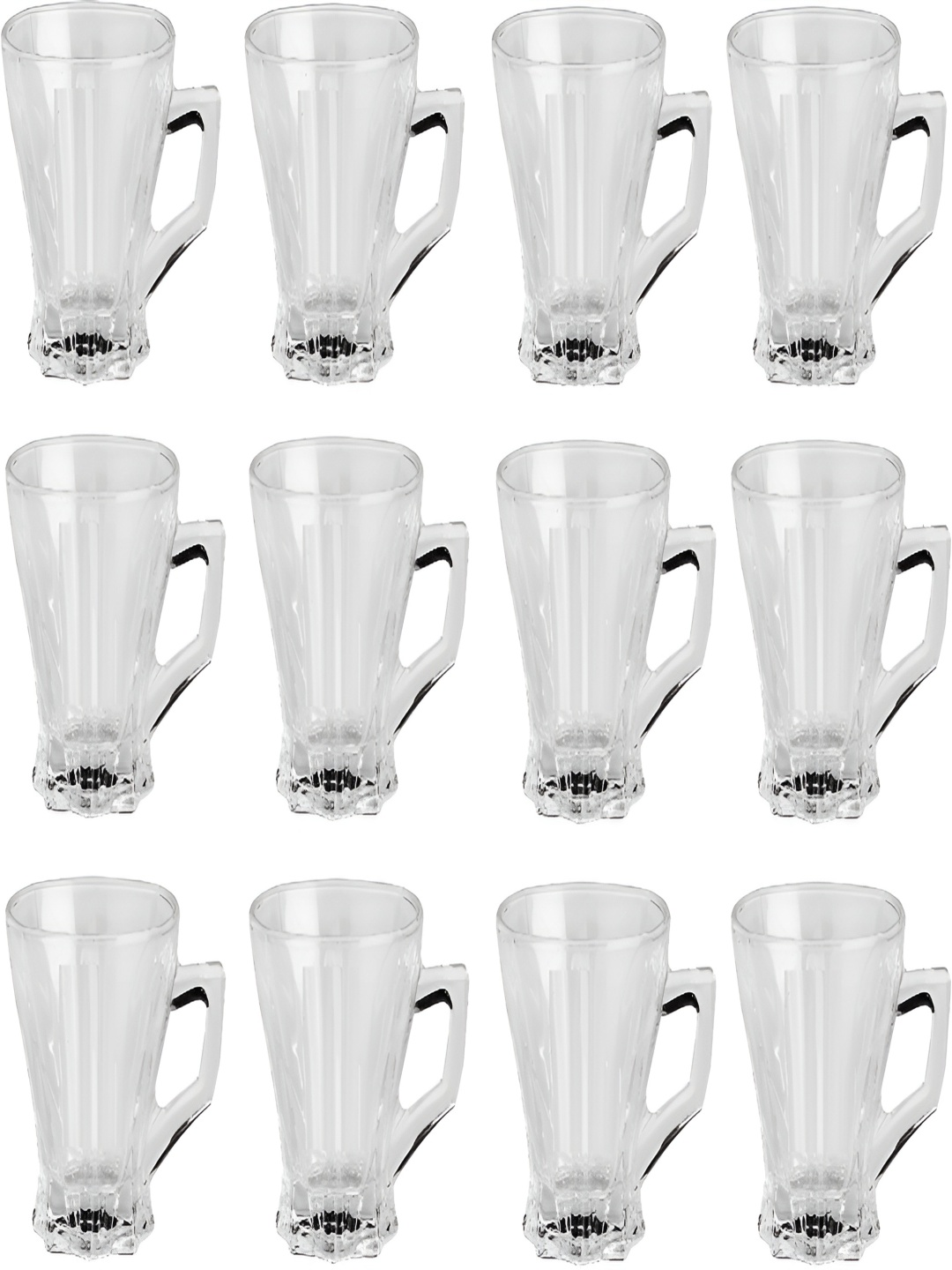 

Afast Transparent 12 Pieces Textured Geometric Glass Cups 120 ML