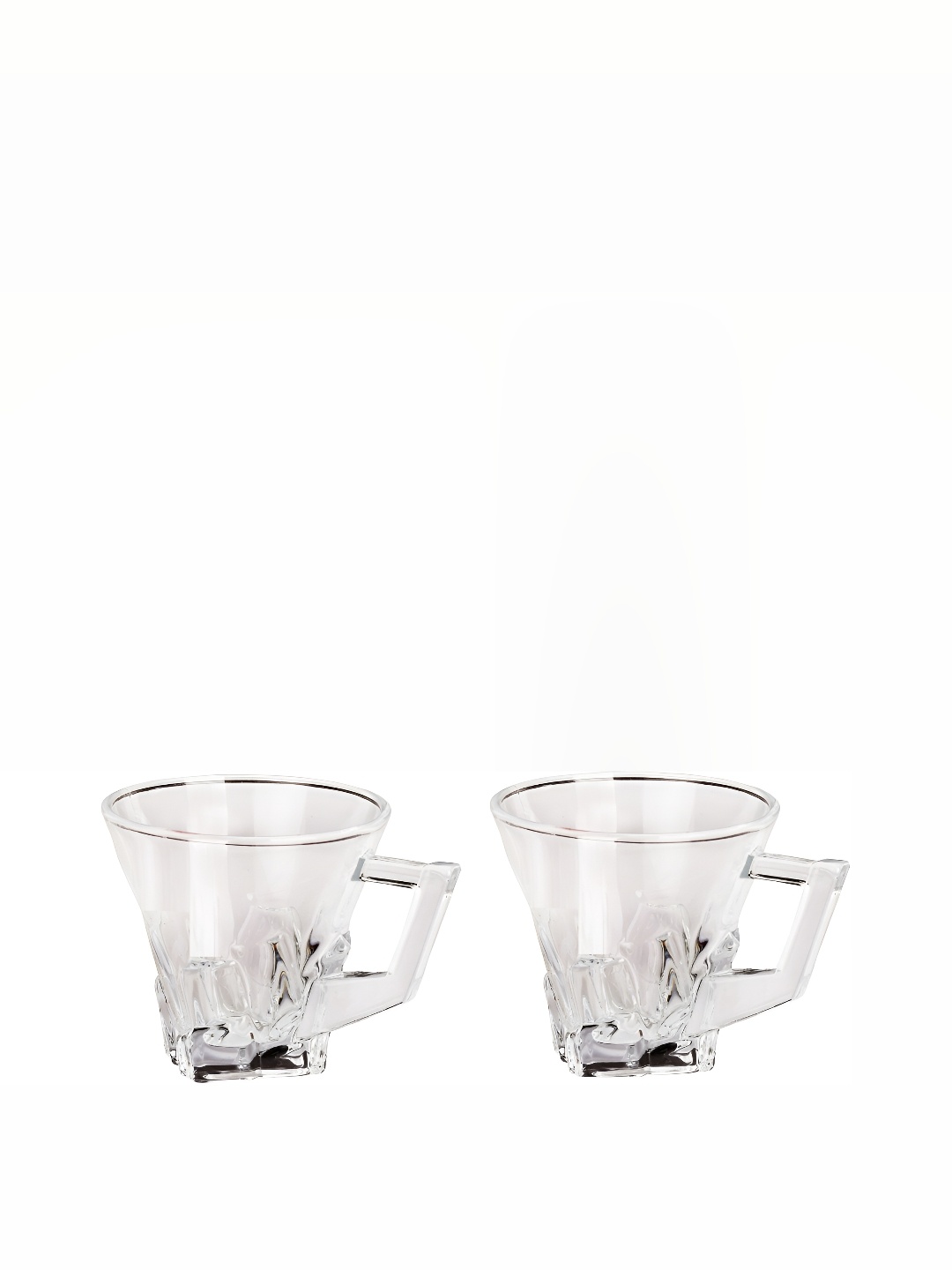 

Afast Transparent 2 Pieces Dishwasher Safe Geometric Glass Transparent Cups 100 ml Each