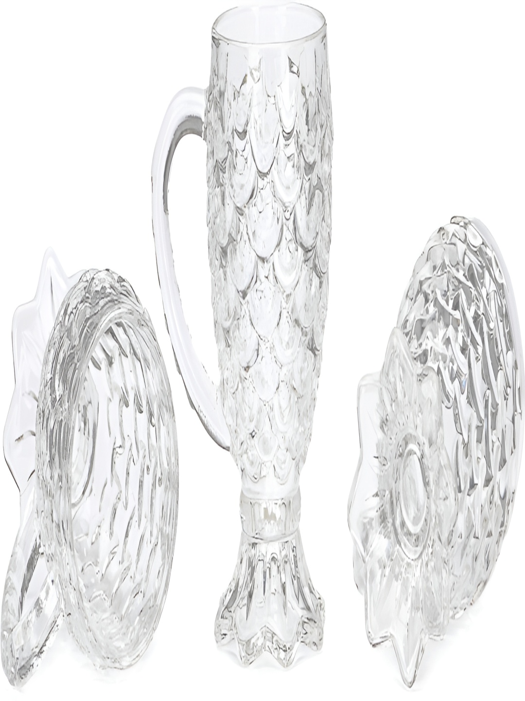 

Afast Transparent 3 Pieces Textured Glass Cups