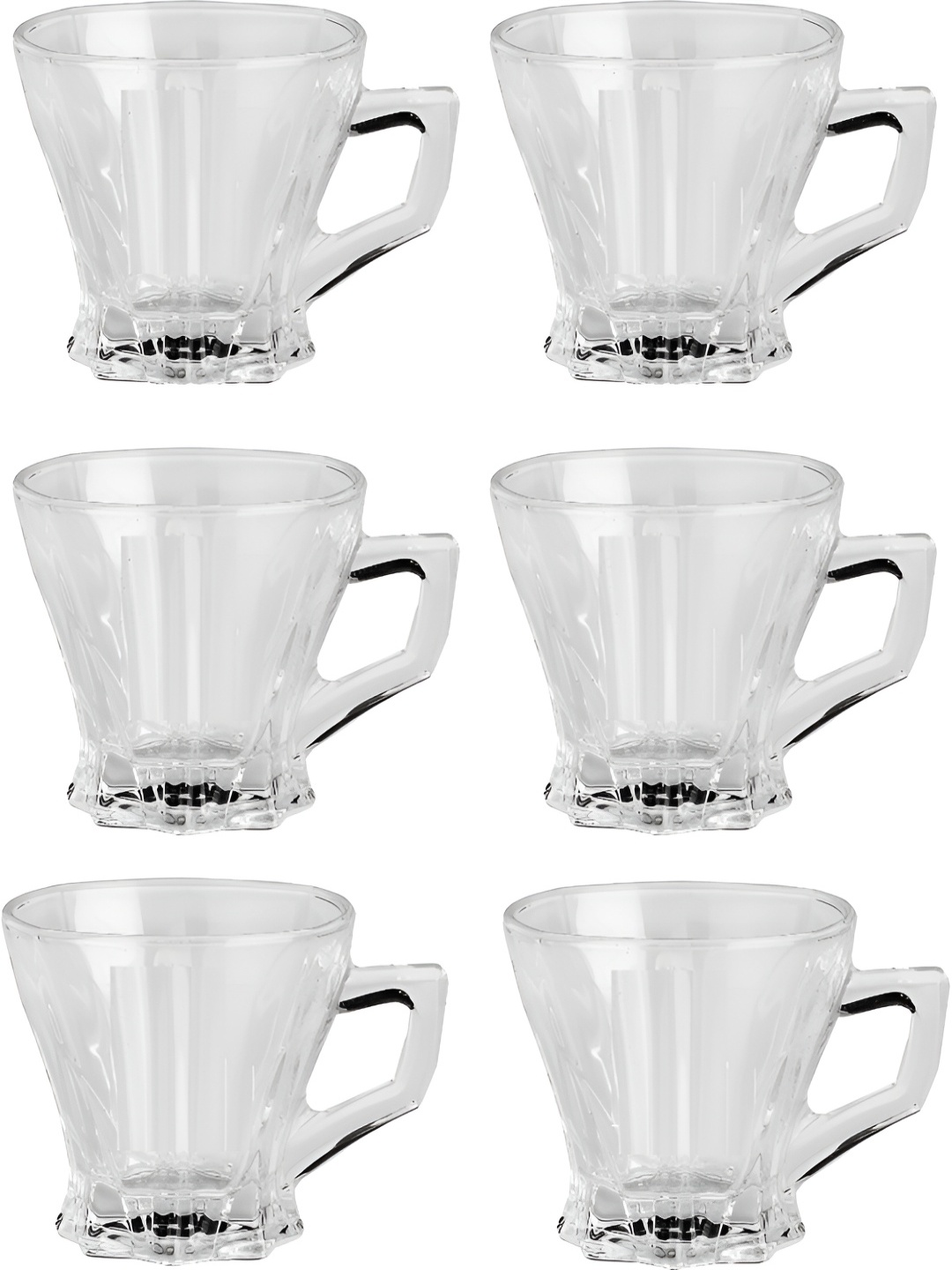 

Afast Transparent 6 Pieces Geometric Glass Transparent Cups 120 ml
