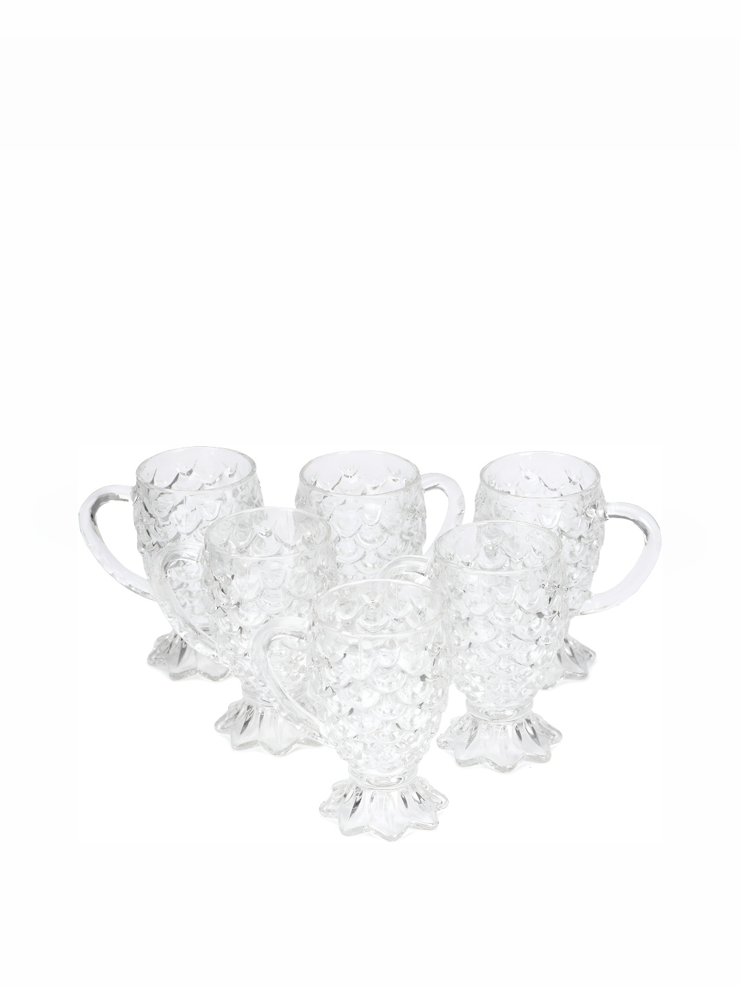 

Afast Transparent 6 Pieces Textured Glass Cups 120 ML Each