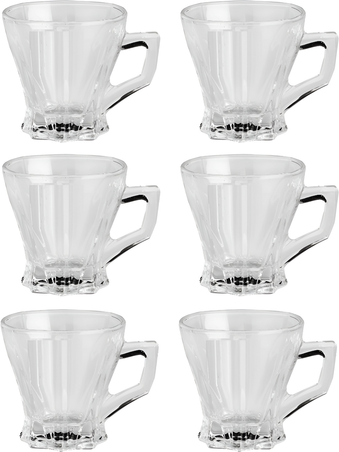 

Afast Transparent 6Pcs Geometric Solid Glass Transparent Cups & Mugs 120Ml