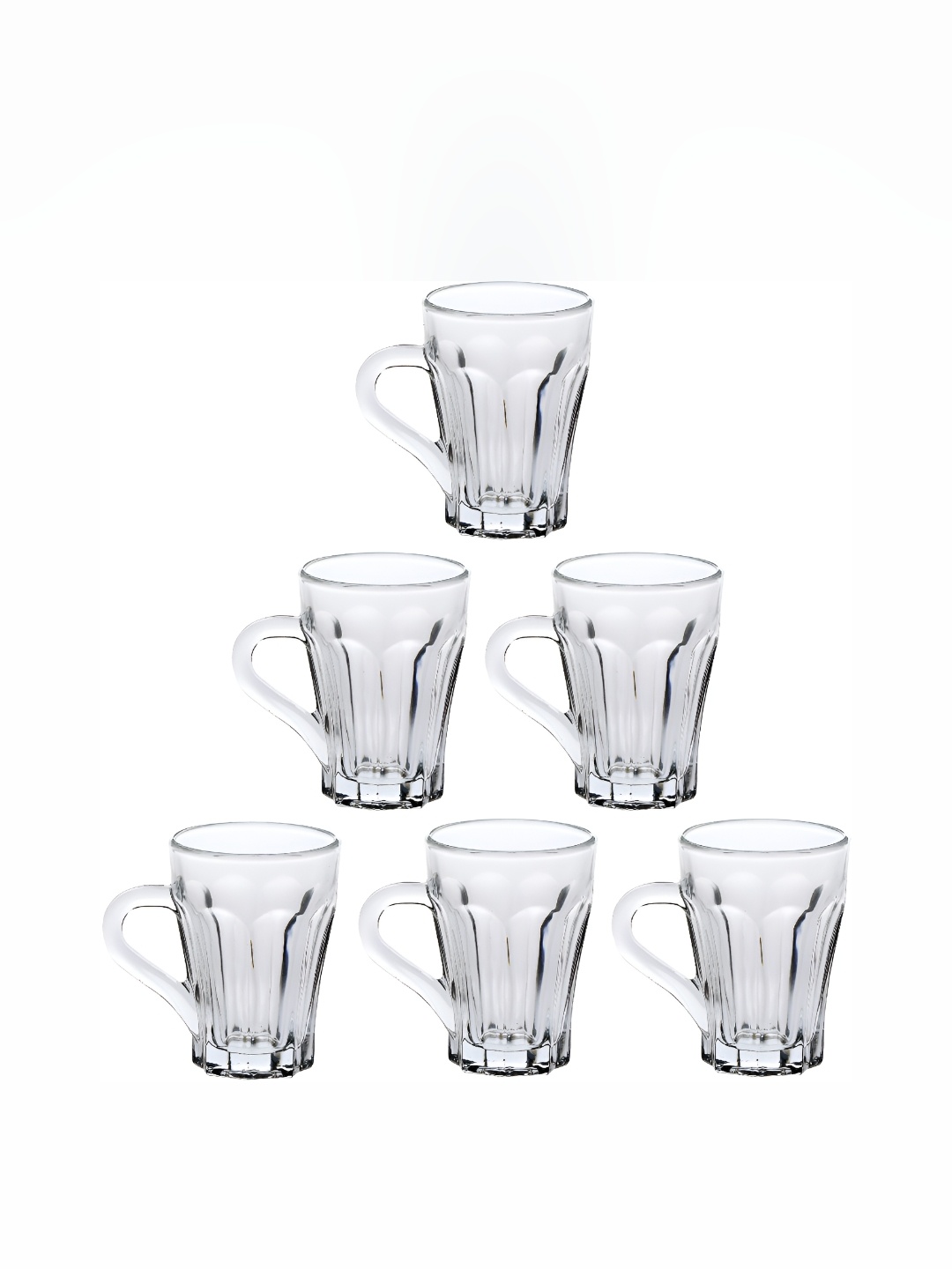 

Afast Transparent 6 Pieces Dishwasher Safe Geometric Glass Transparent Cups 100 ml