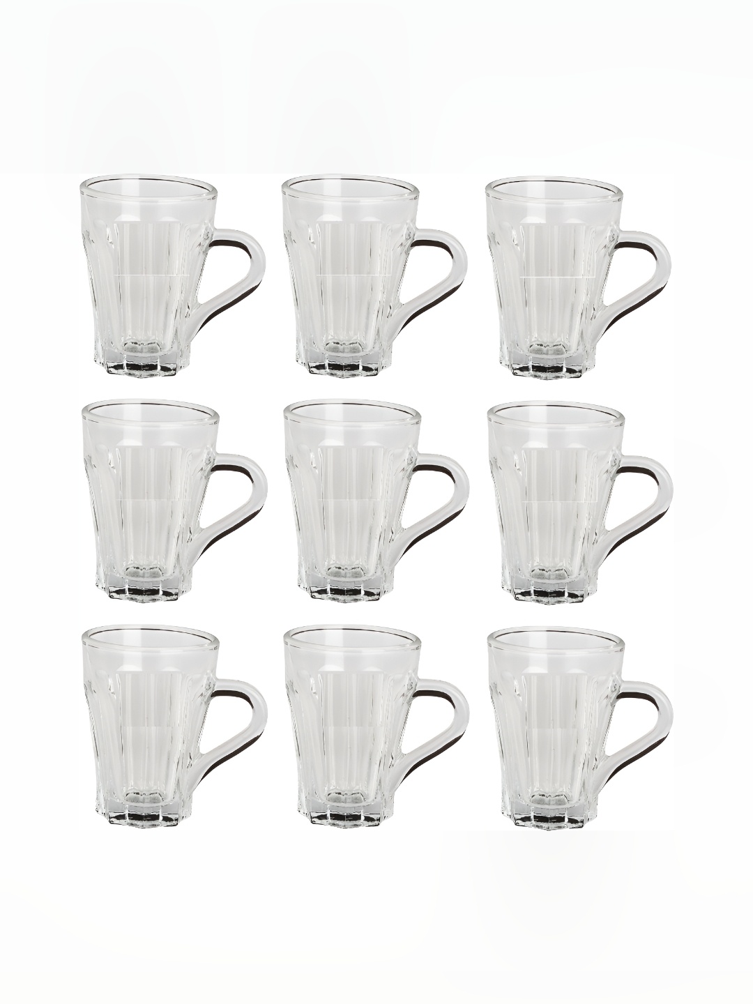 

Afast Transparent 9 Pieces Textured Dishwasher Safe Glass Cups