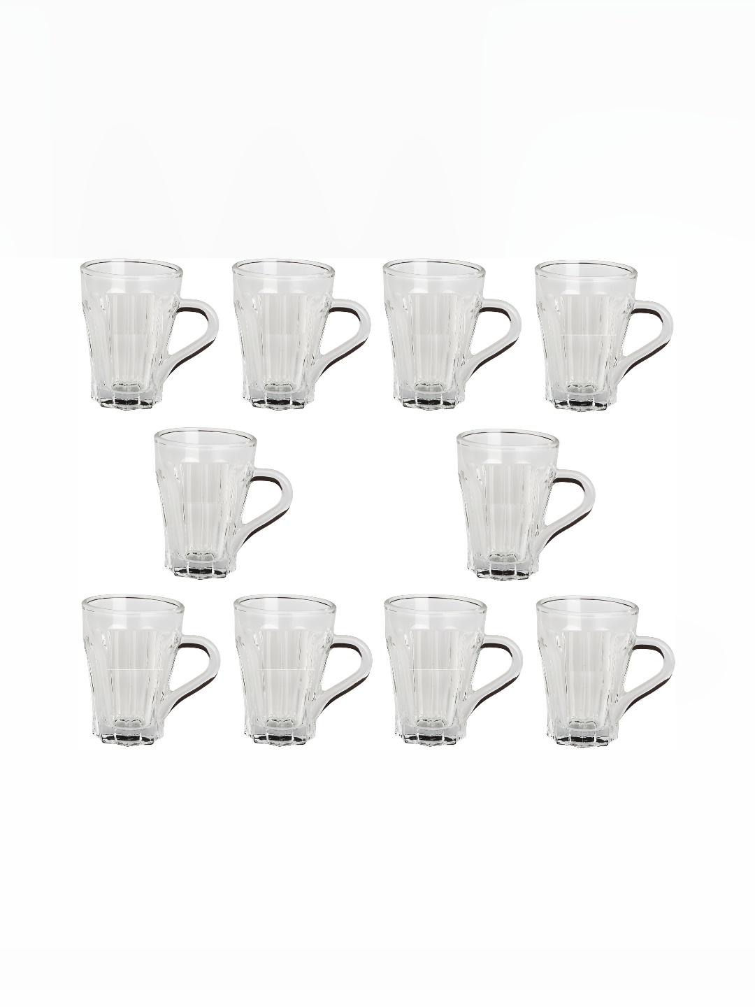 

Afast Transparent 10 Pieces Textured Glass Cups 100 ML Each