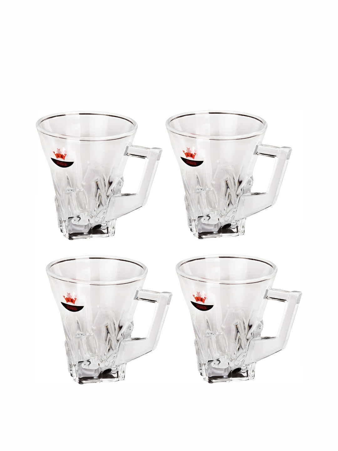 

Afast Transparent 4 Pcs Geometric Solid Glass Mugs 100ml