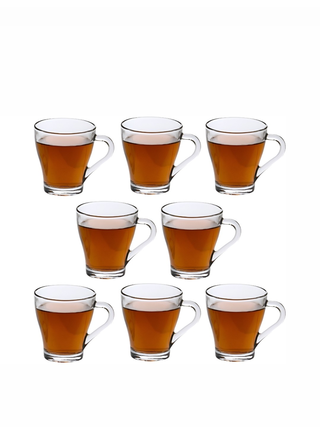 

Afast Transparent 8 Pieces Geometric Glass Transparent Cups 240 ML Each