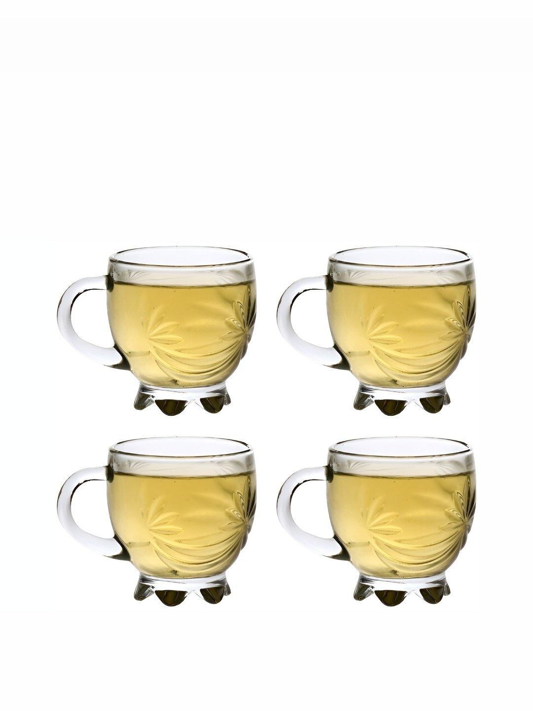 

Afast Transparent 4 Pieces Textured Dishwasher Safe Glass Cups