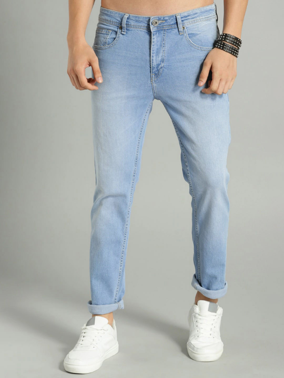 

The Roadster Lifestyle Co. Men Comfort Skinny Fit Clean Look Stretchable Jeans, Blue