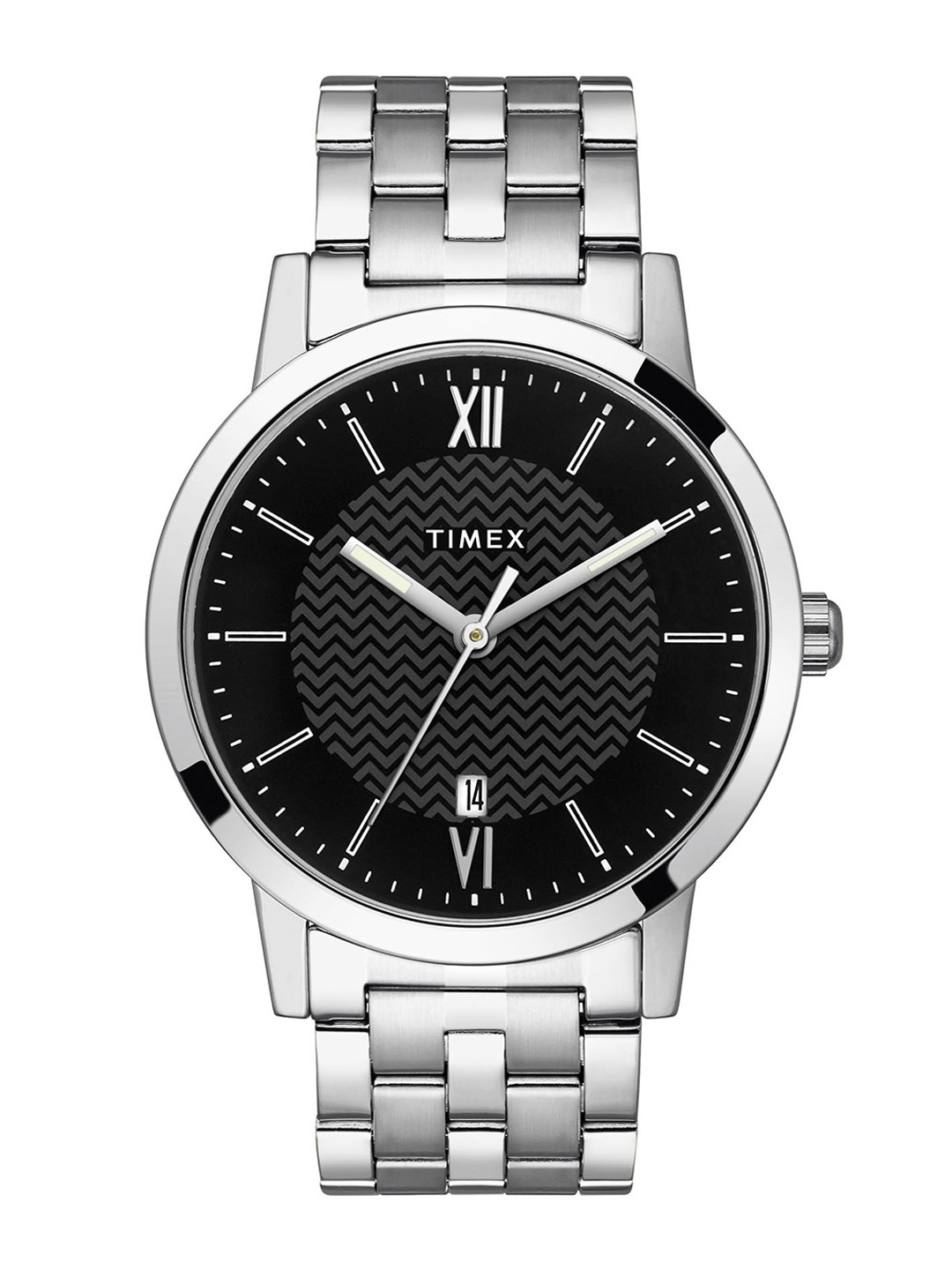 

Timex Men Brass Dial & Stainless Steel Bracelet Style Straps Analogue Watch TW000T140, Black