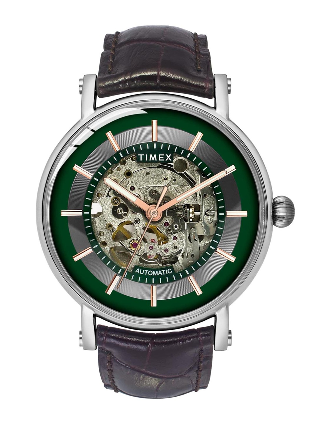 

Timex Men Leather Straps Analogue Watch TWEG16718, Green