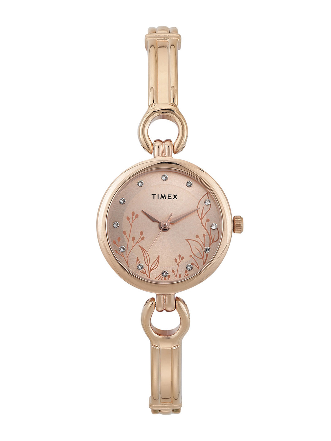 

Timex Women Embellished Dial & Bracelet Style Straps Analogue Watch TWEL11436, Rose gold