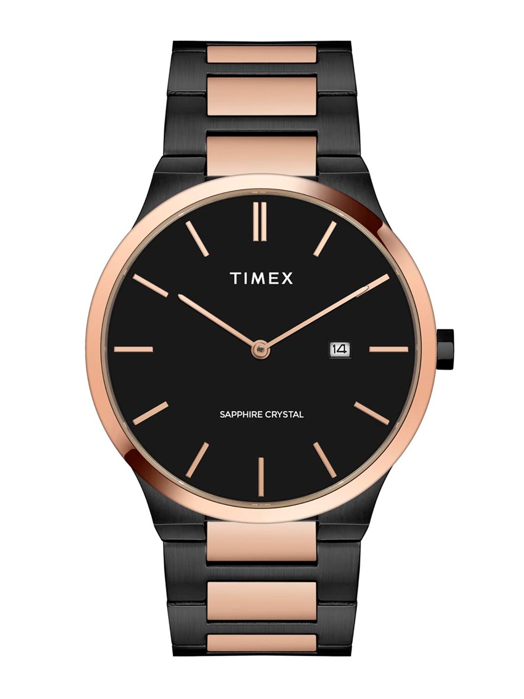 

Timex Men Textured Dial & Stainless Steel Straps Analogue Watch TWEG23601, Black