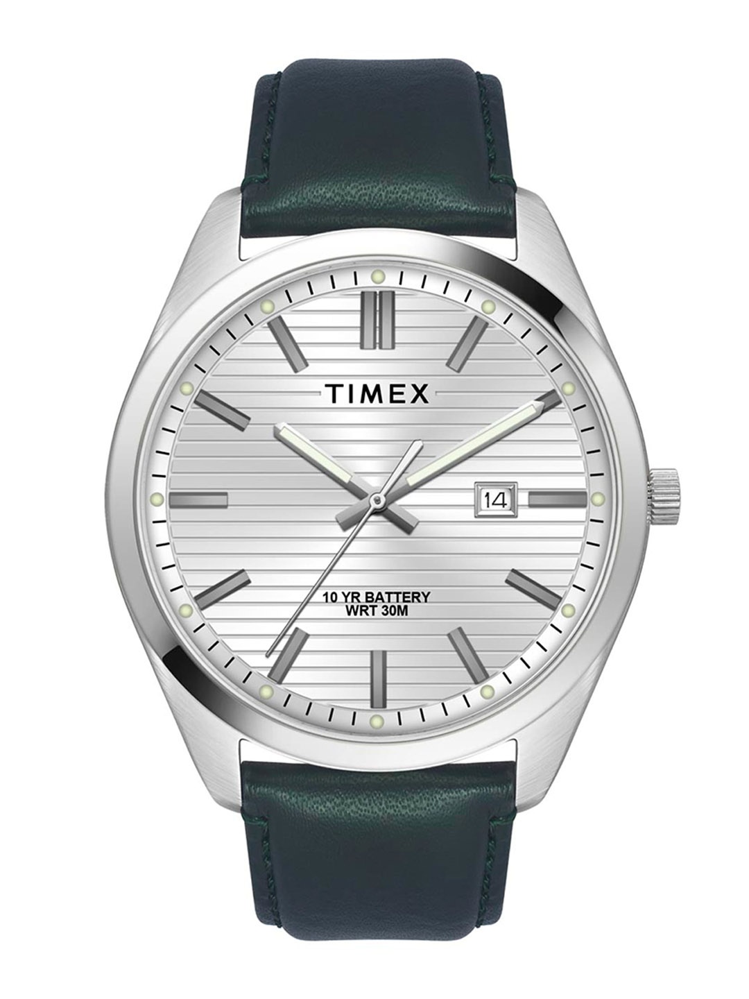 

Timex Men Brass Round Dial & Leather Straps Analogue Watch TWTG10407, Silver