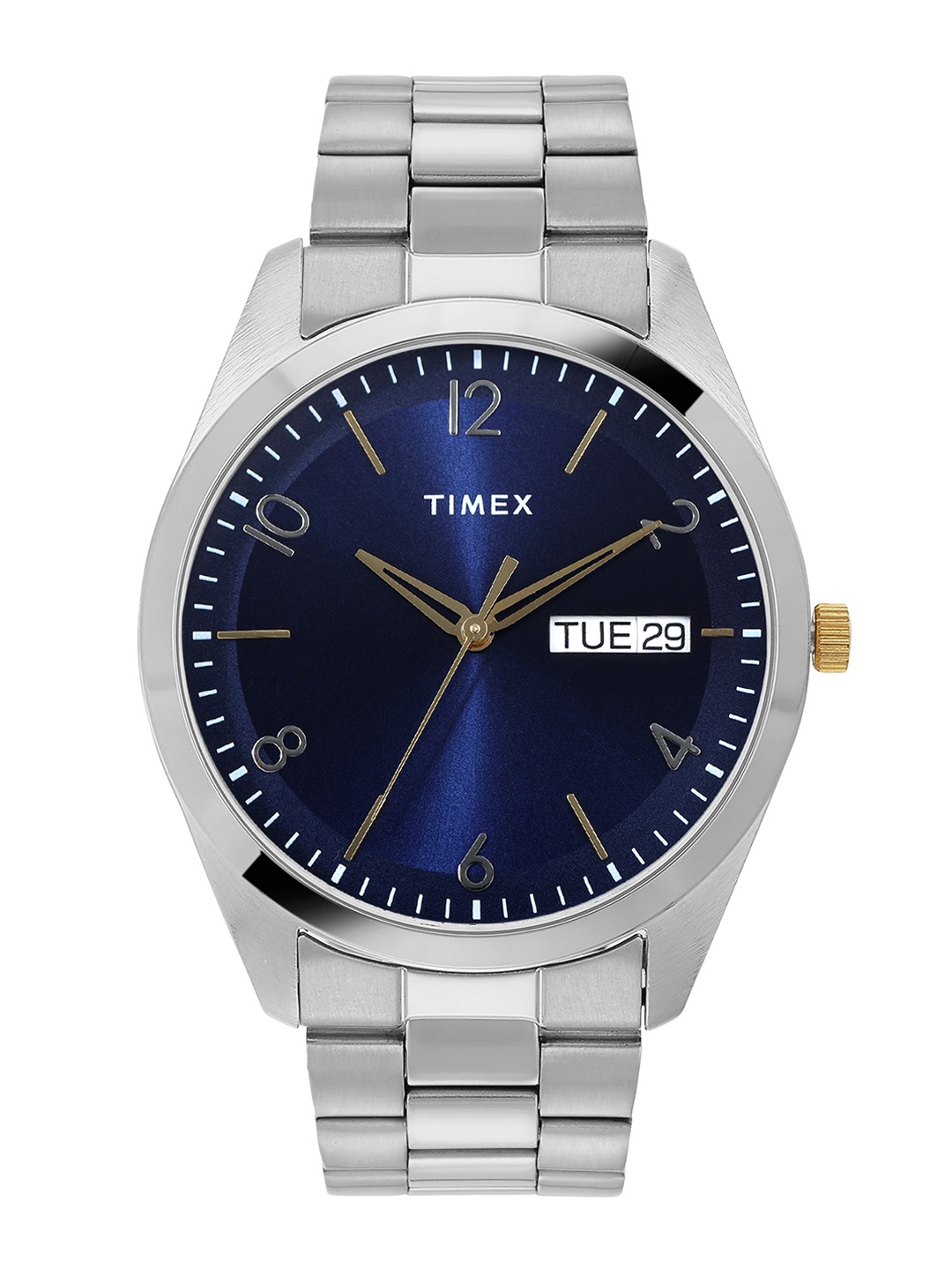 

Timex Brass Dial & Silver Toned Stainless Steel Straps Analogue Watch TWTG10402, Blue