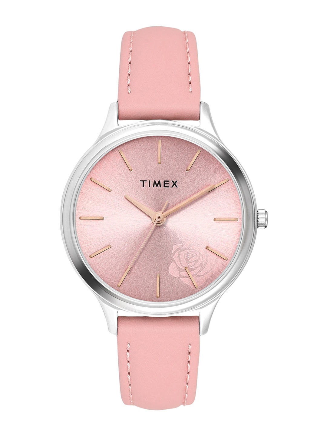 

Timex Women Leather Straps Analogue Watch TWTL12103, Pink