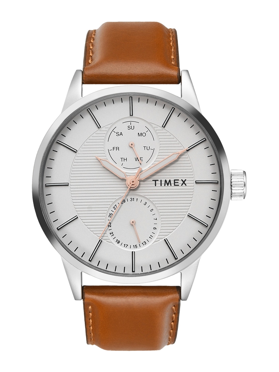 

Timex Men Leather Straps Analogue Watch TWEG19914, White