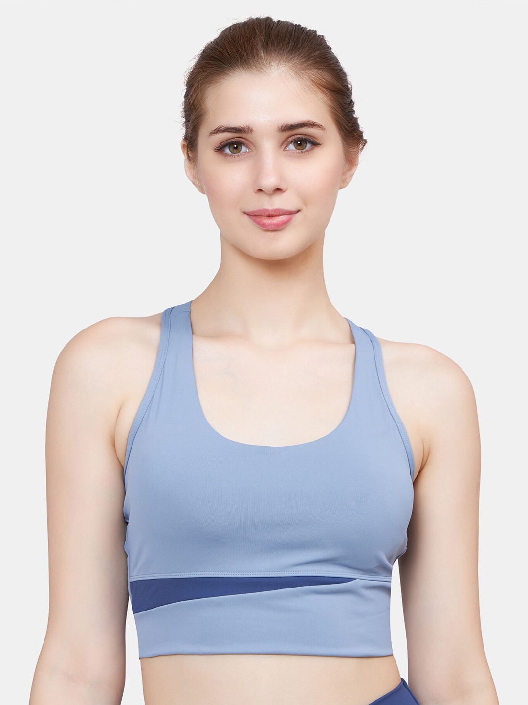 

Full Coverage Workout Sports Bra with All Day Comfort, Blue