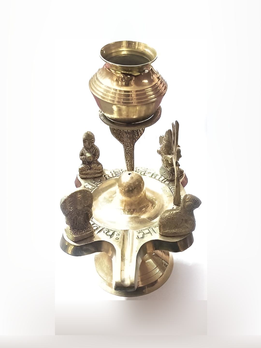 

Navyaksh Gold Toned brass Shivling With shivparivar Showpiece