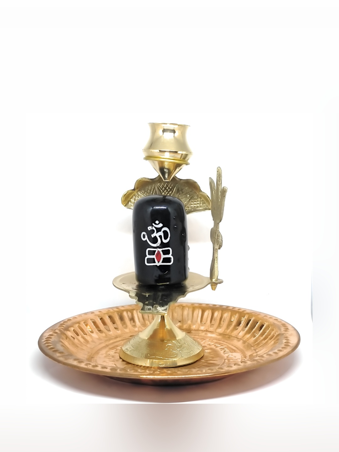 

Navyaksh Black & Gold Toned Shivling With Lota Showpiece