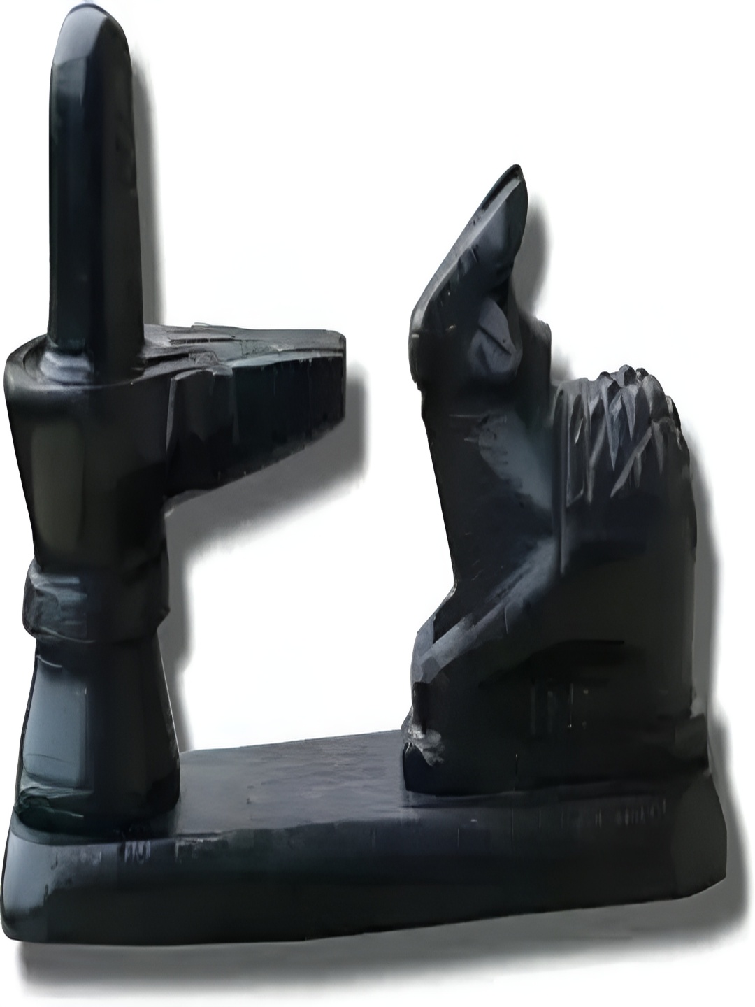 

Navyaksh Black Stone Shivling Nandi Religious Idol Showpiece, Multi