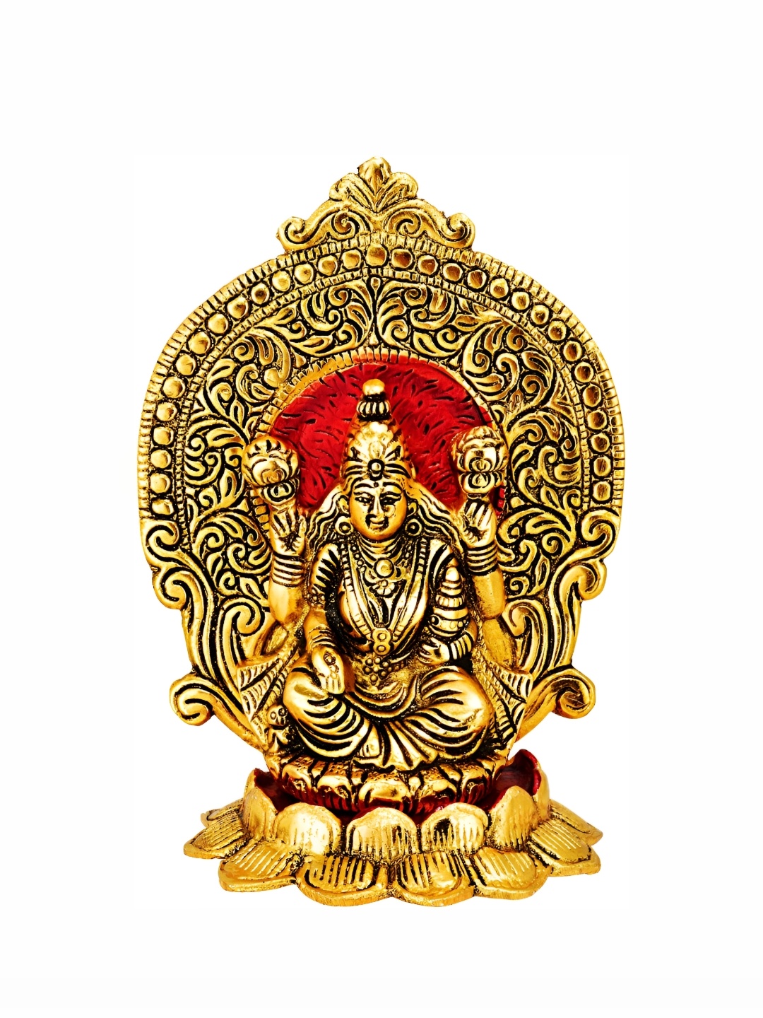 

Navyaksh Gold Toned & Red Textured Religious Showpiece