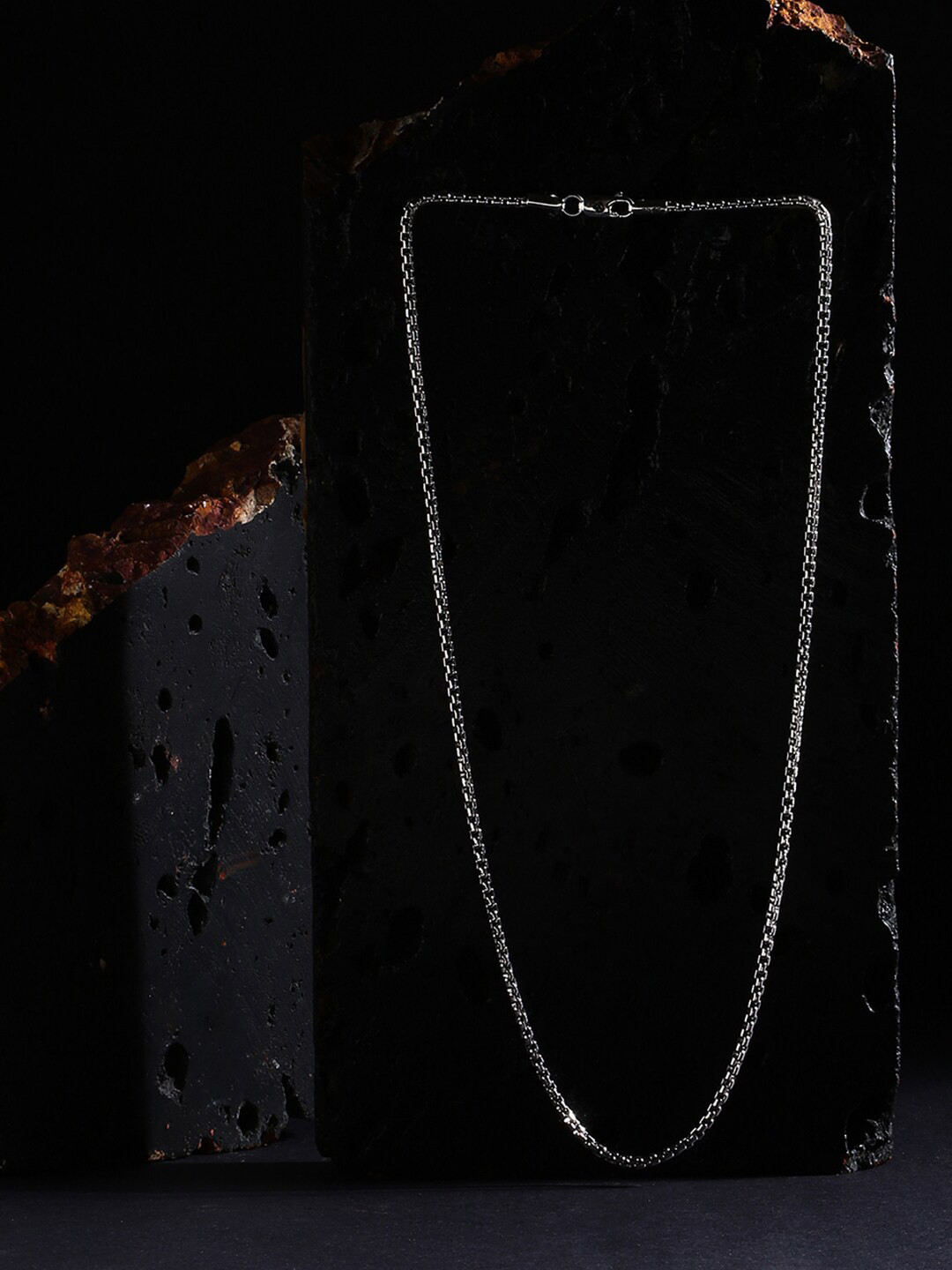 

ZORD Men Sterling Silver Rhodium-Plated Chain