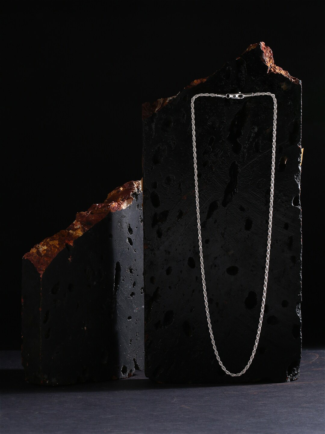 

ZORD Men Sterling Silver Rhodium-Plated Chain