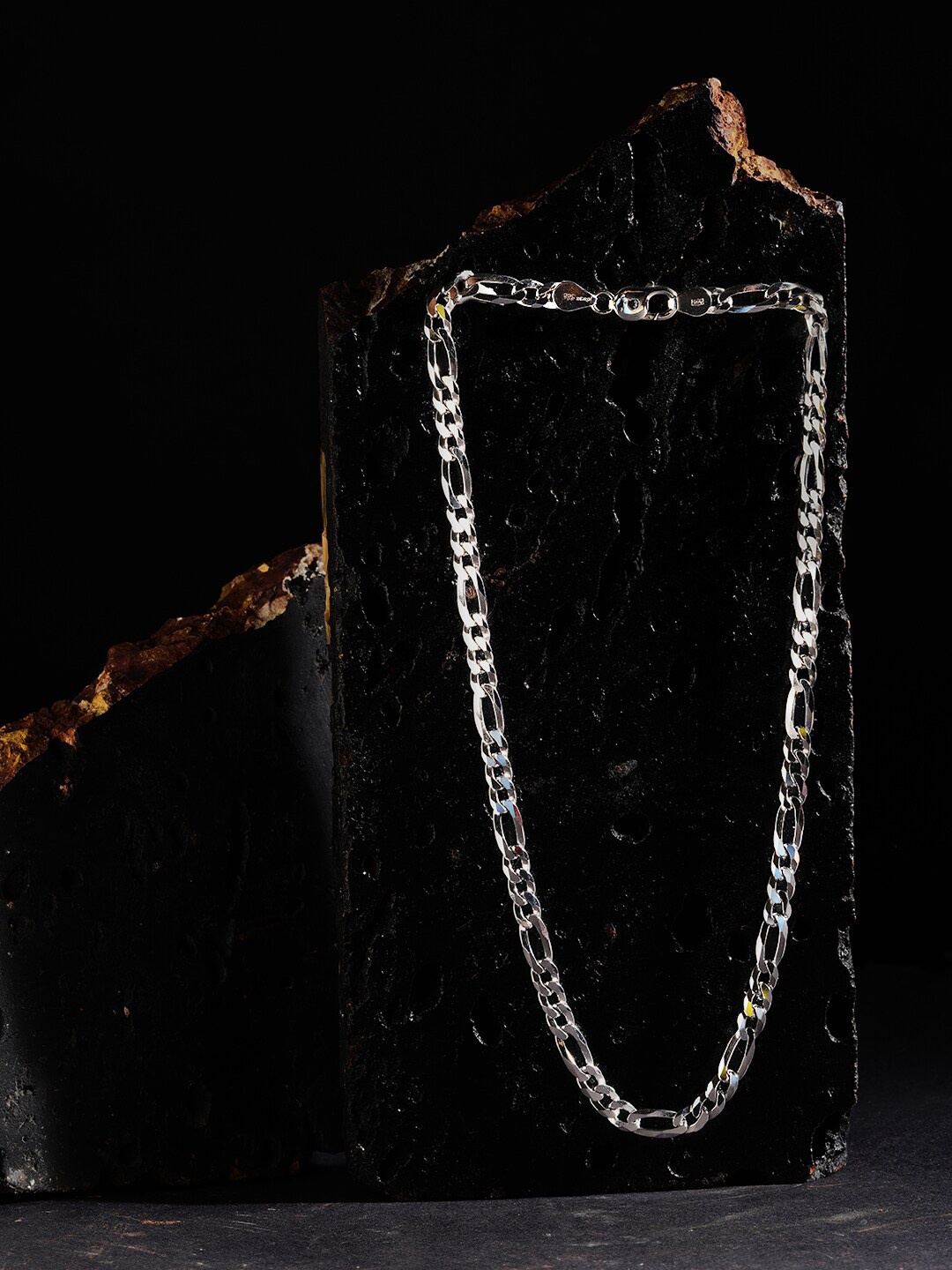 

ZORD Men Sterling Silver Rhodium-Plated Chain