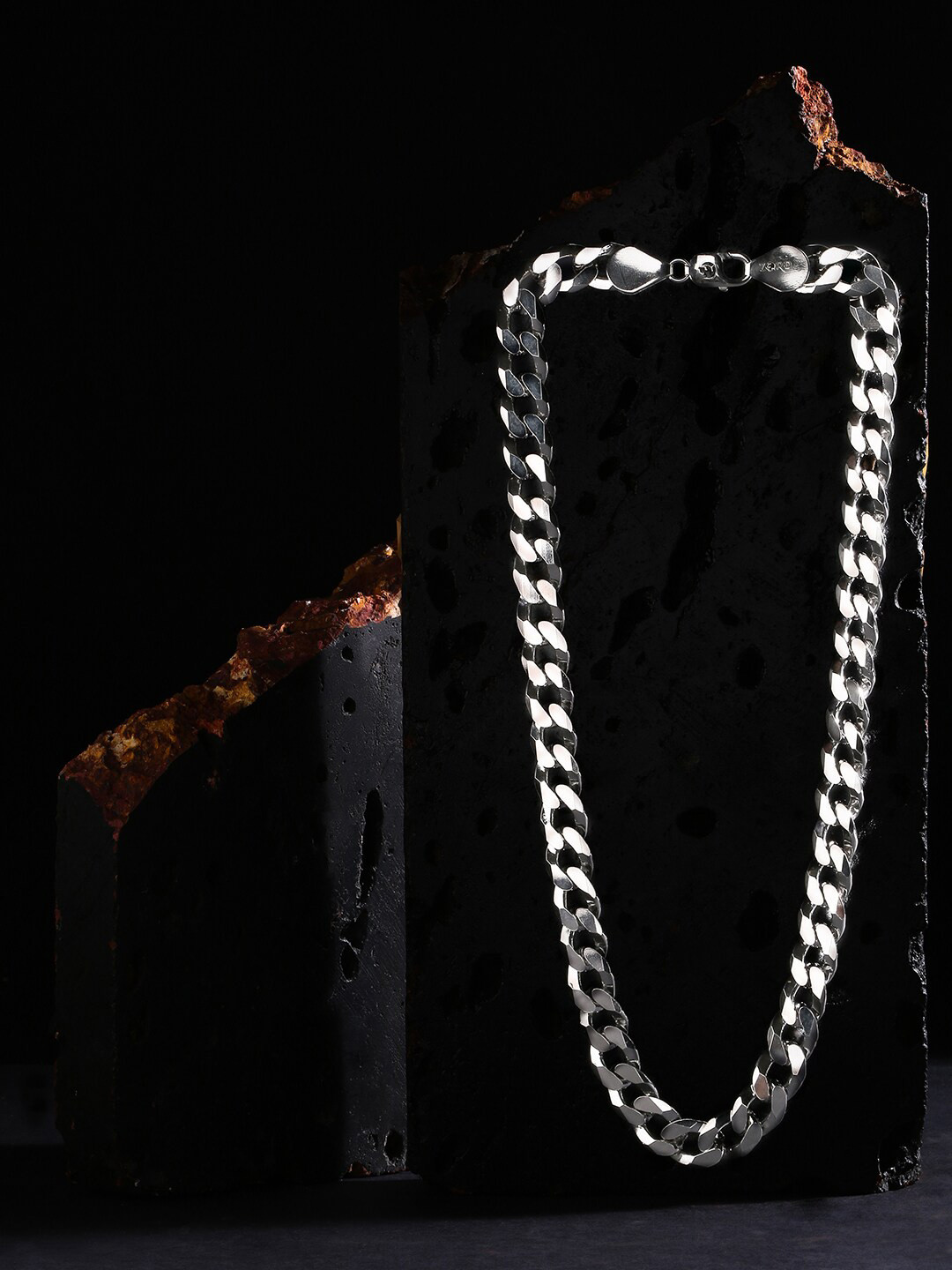 

ZORD Men Silver-Toned Sterling Silver Silver-Plated Handcrafted Chain