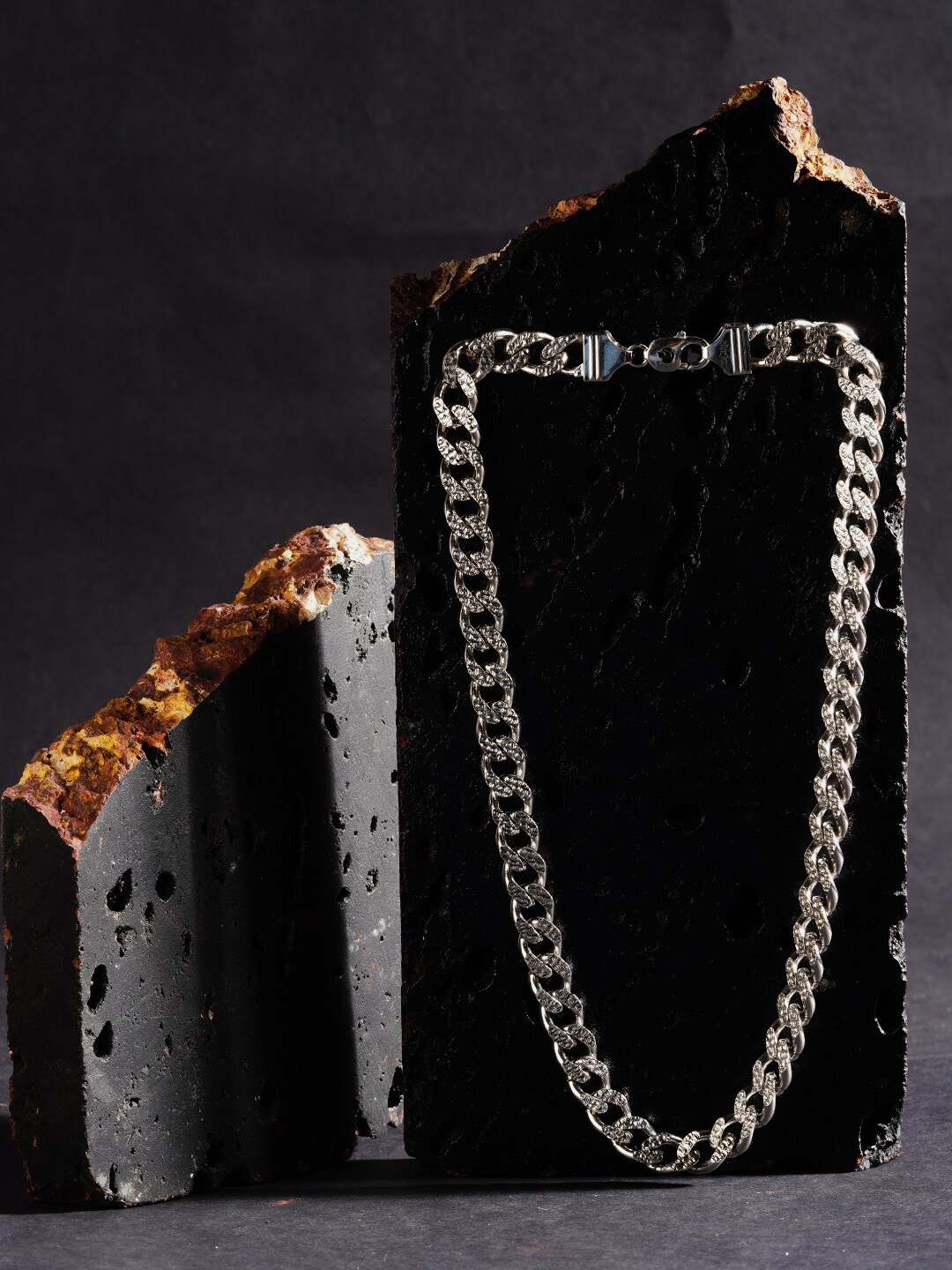 

ZORD Men Silver-Toned Sterling Silver Silver-Plated Handcrafted Chain