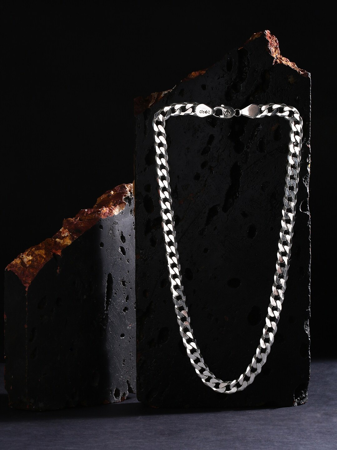 

ZORD Men Silver-Toned Sterling Silver Silver-Plated Handcrafted Chain