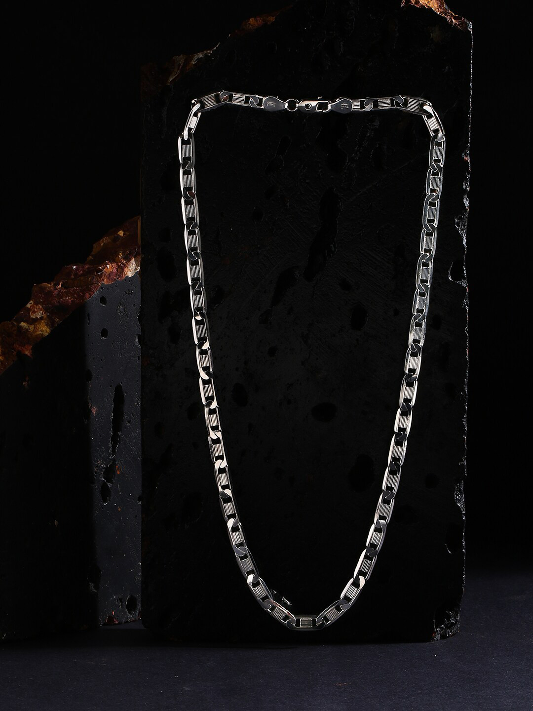 

ZORD Men Sterling Silver-Plated Chain