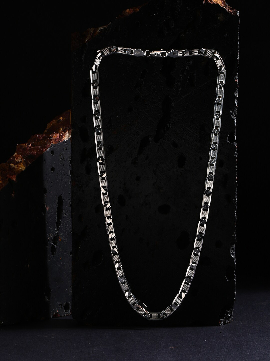 

ZORD Men Sterling Silver-Plated Chain