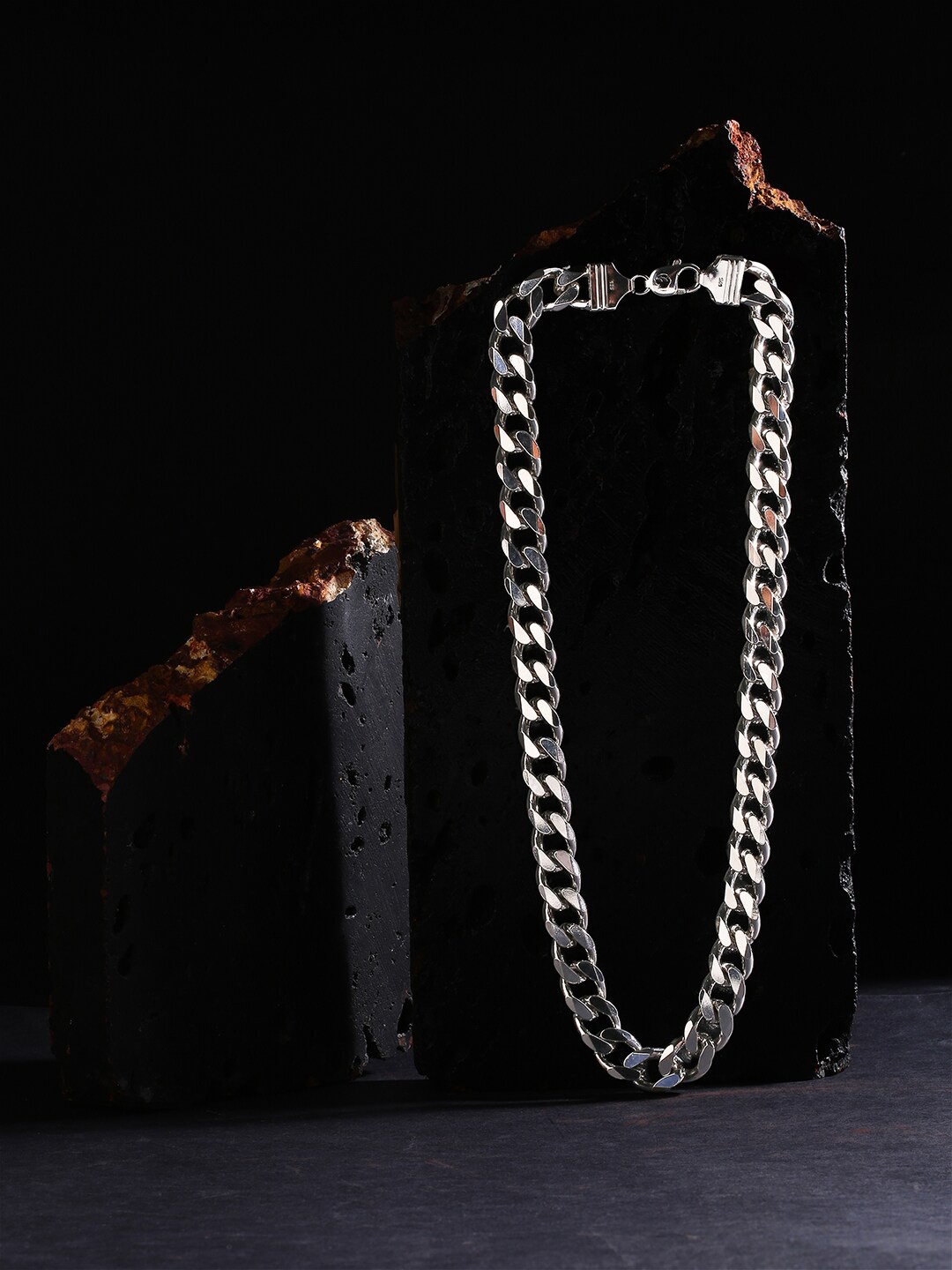 

ZORD Men 92.5 Sterling Silver Iced Chain