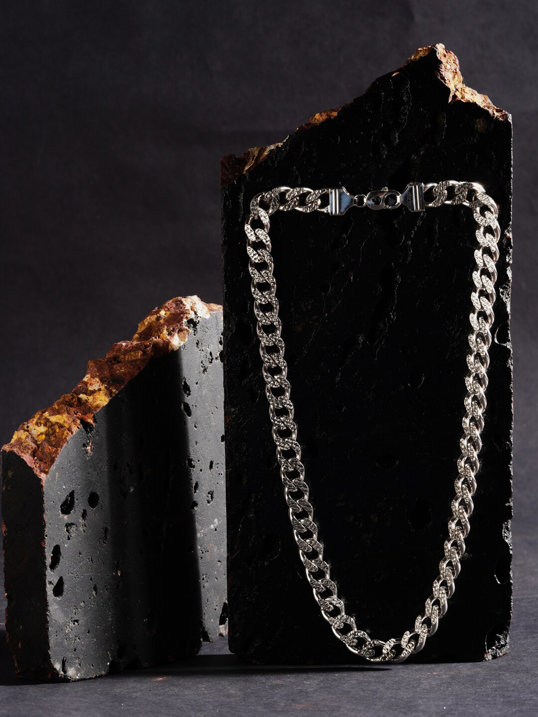 

ZORD Men 92.5 Sterling Silver Iced Chain