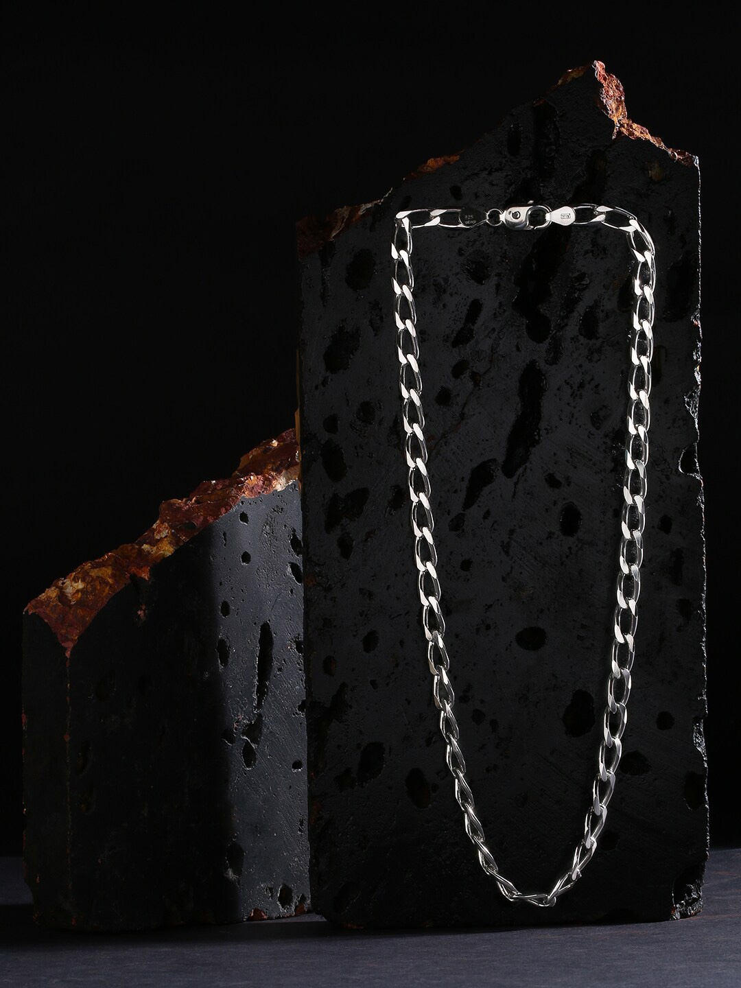 

ZORD Men 92.5 Sterling Silver Oval Link Chain