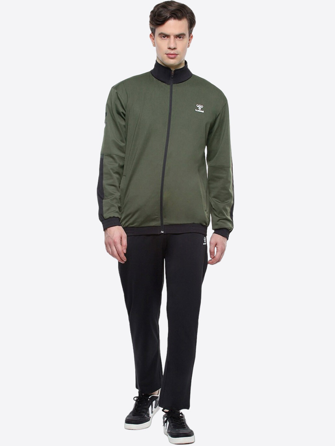 

hummel Mock Collar Tracksuits, Olive