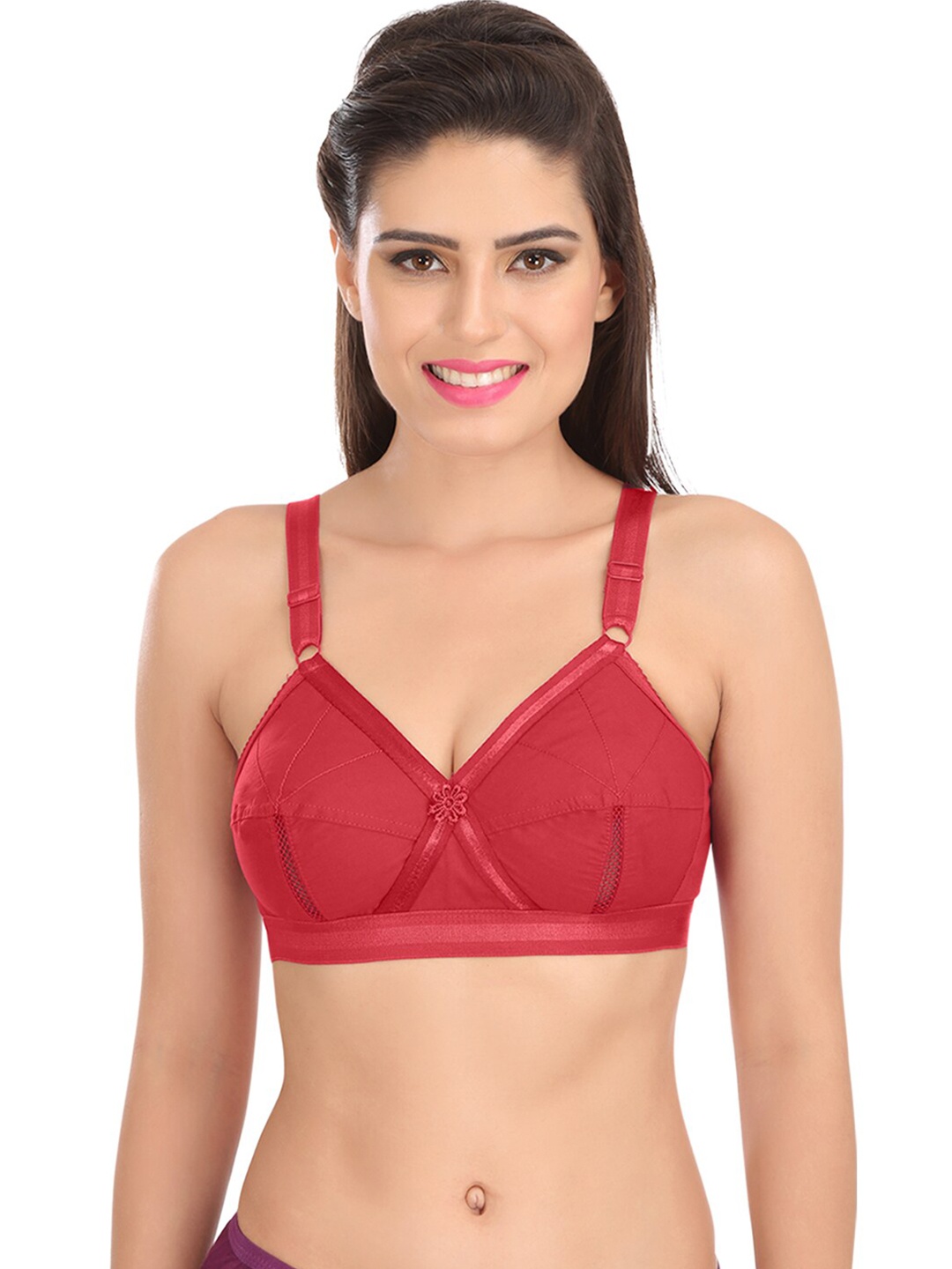 

SONA All Day Comfort Cotton Bra Full Coverage, Maroon