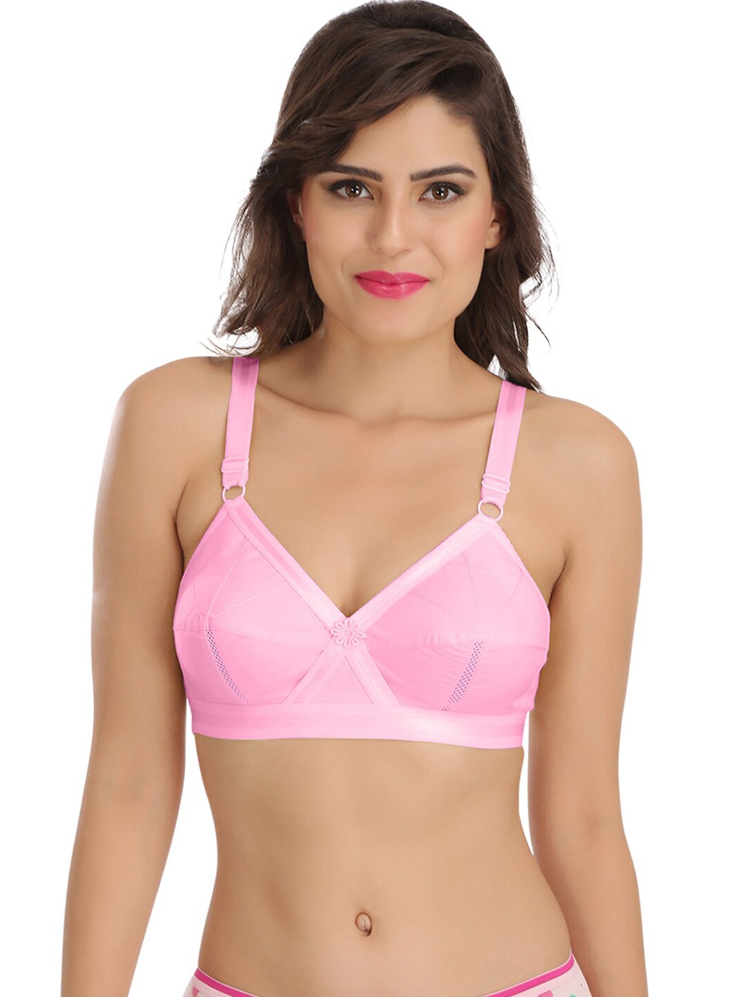 

SONA Super Support Full Coverage Non-Wired Bra All Day Comfort, Pink