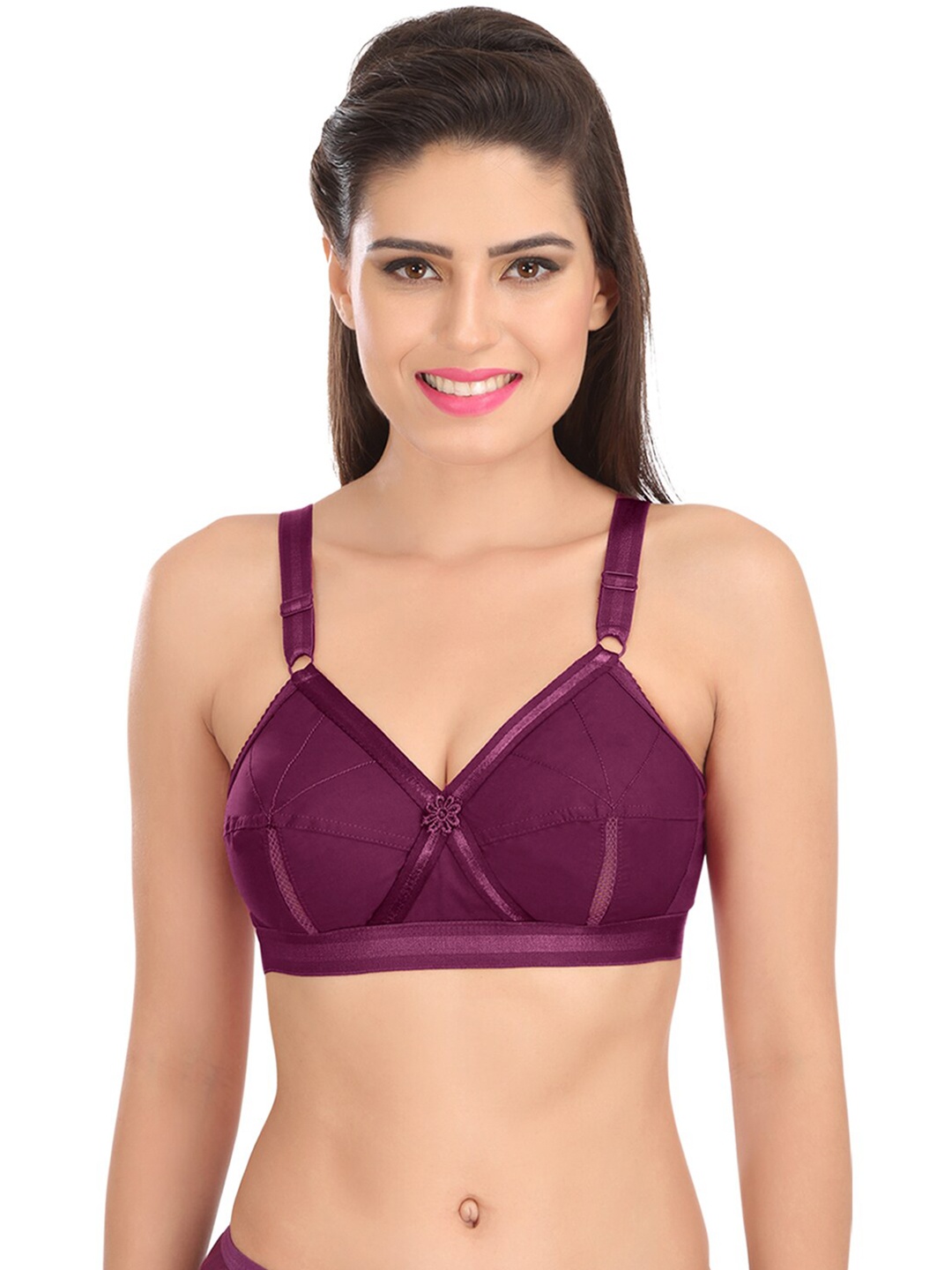

SONA Full Coverage All Day Comfort Cotton Minimizer Bra, Purple