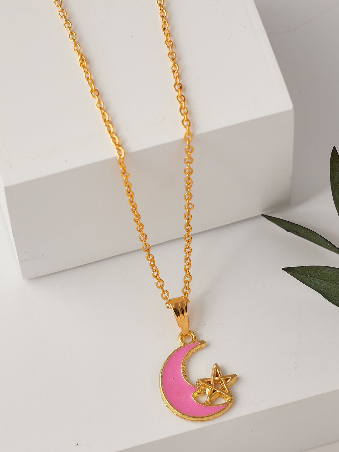 

DressBerry Pink Gold-Plated Pendant With Chain