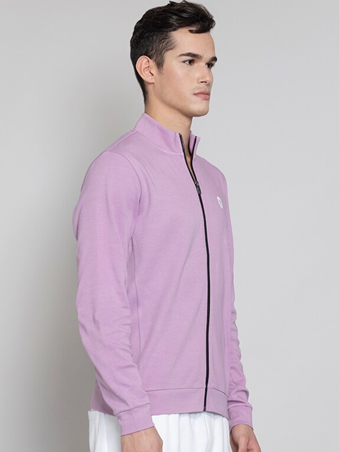 

Muvazo Mock Collar Sporty Jacket, Lavender