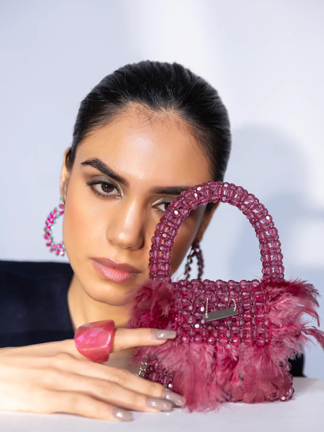 

MODARTA Pink PU Handheld Bag