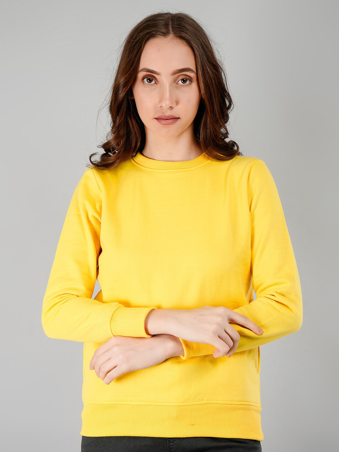 

BESIMPLE Women Yellow Sweatshirt