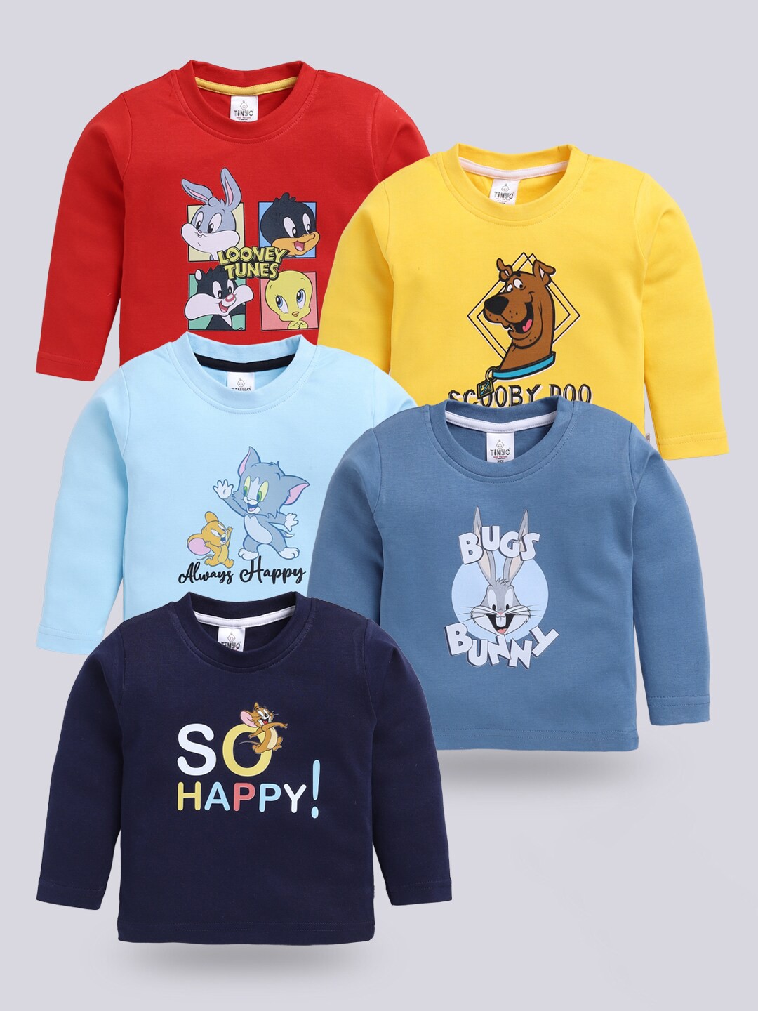 

Moms Love Infants Assorted Pack Of 5 Printed Organic Cotton T-Shirts