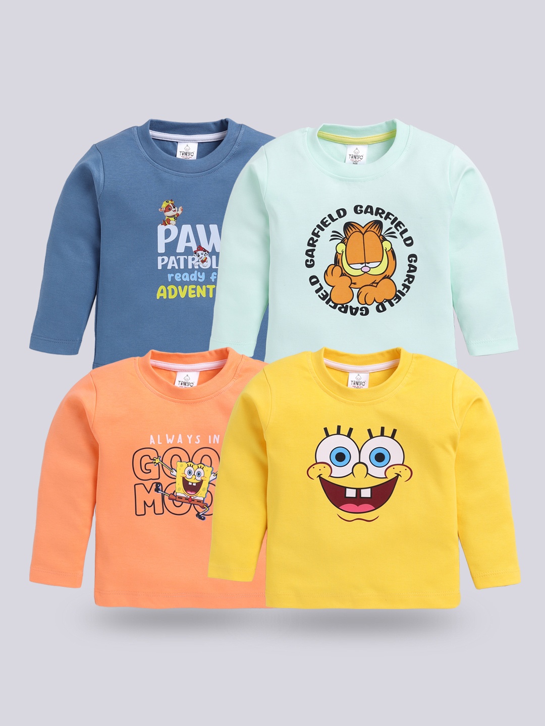 

Moms Love 4 Pieces Kids Cotton Assorted Printed T-shirt