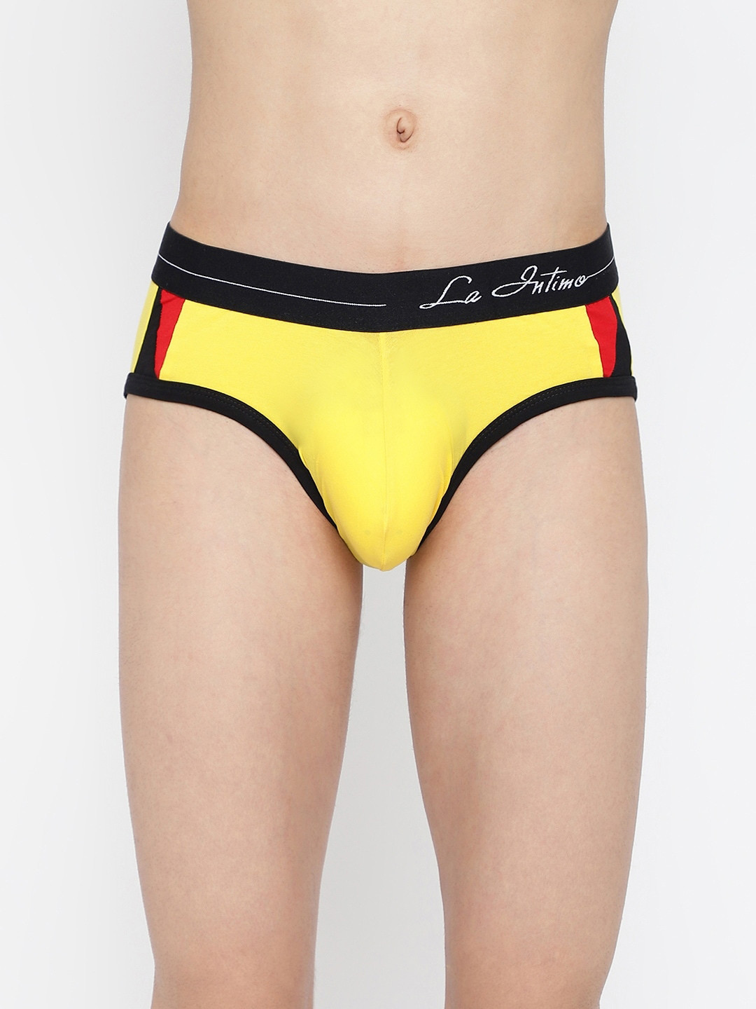 

La Intimo Men Mid-Rise Anti Microbial Basic Briefs LIBR07YW0, Yellow